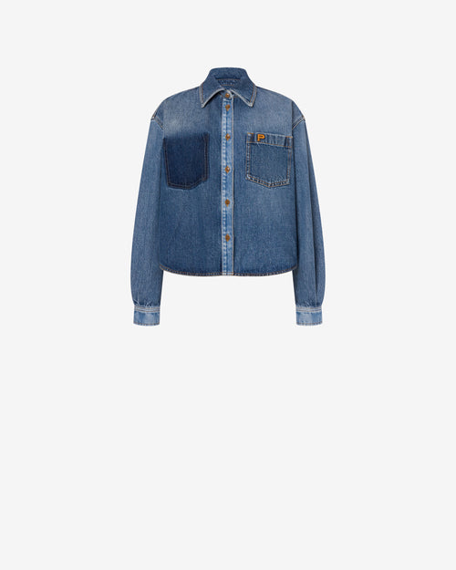 Camicia in denim patchwork