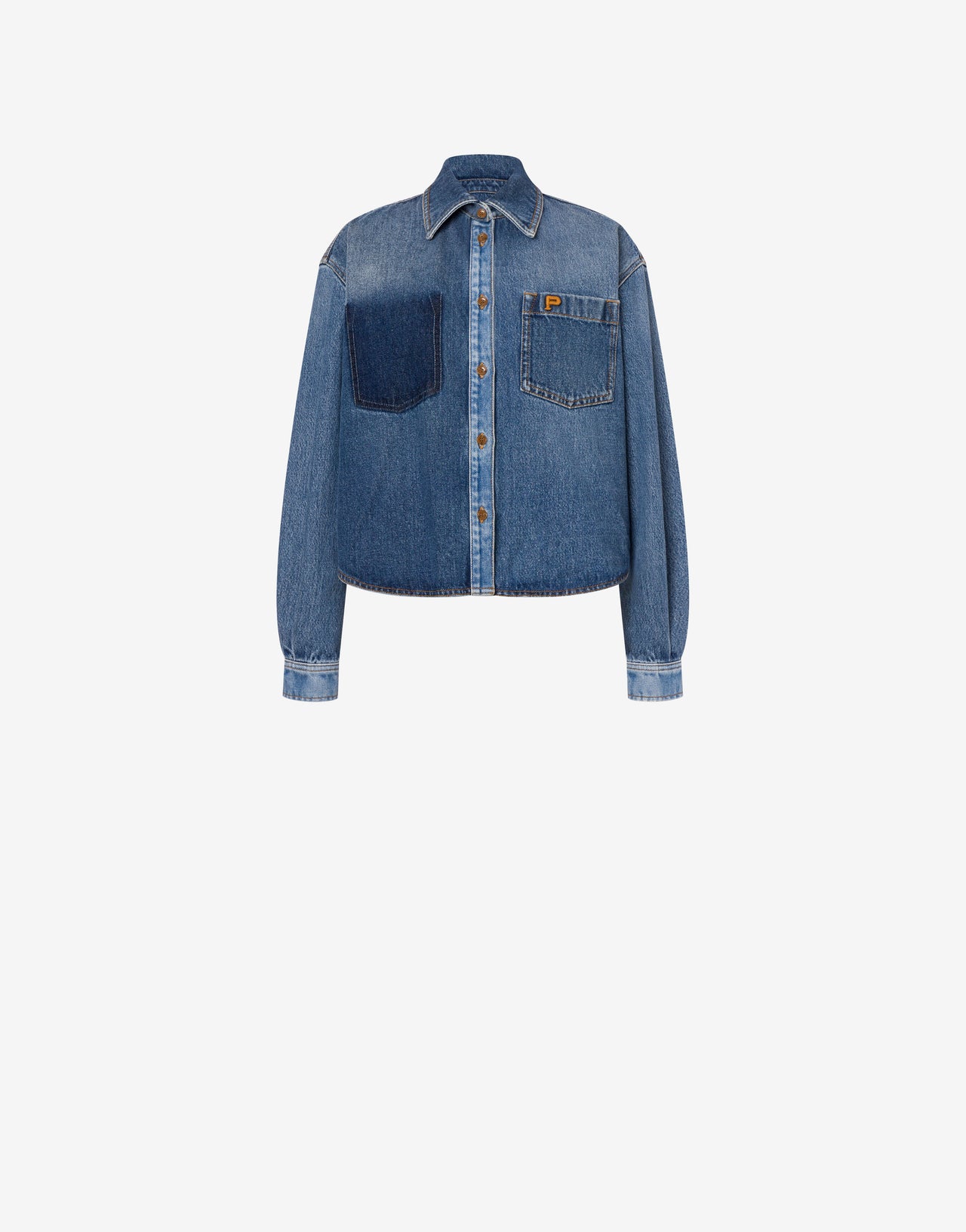 Chemise en jean patchwork