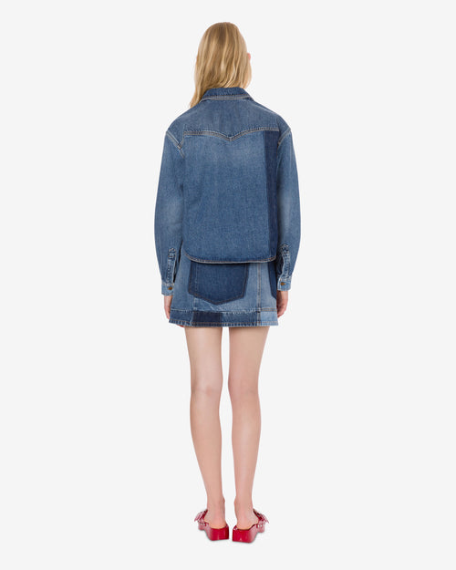 Camicia in denim patchwork