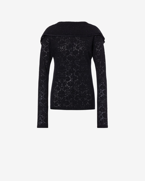Lace blouse with ruffles