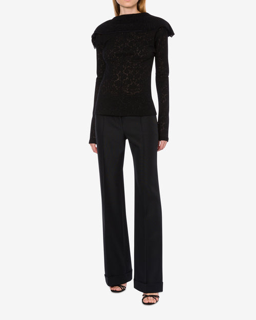 Lace blouse with ruffles