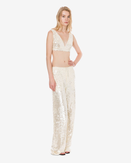 Wide trousers in paillettes