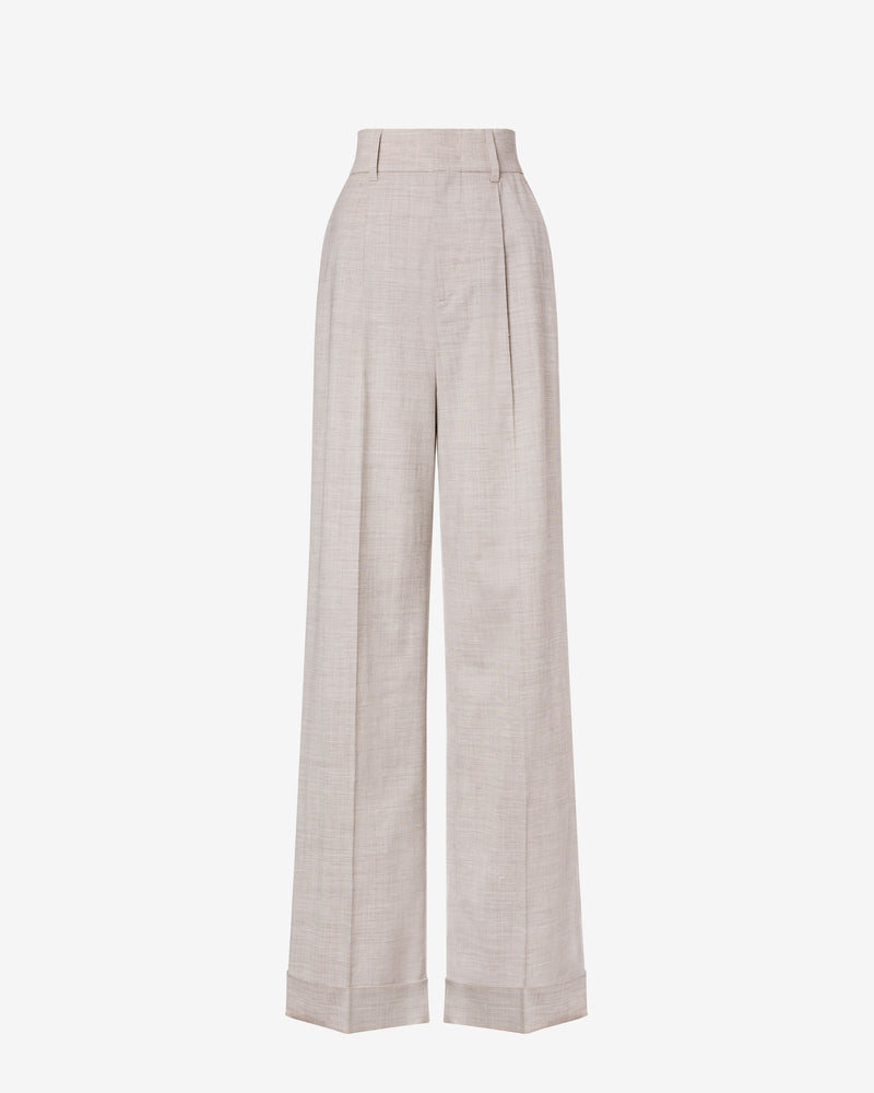 Pantalón ancho de mezcla de lana tailored