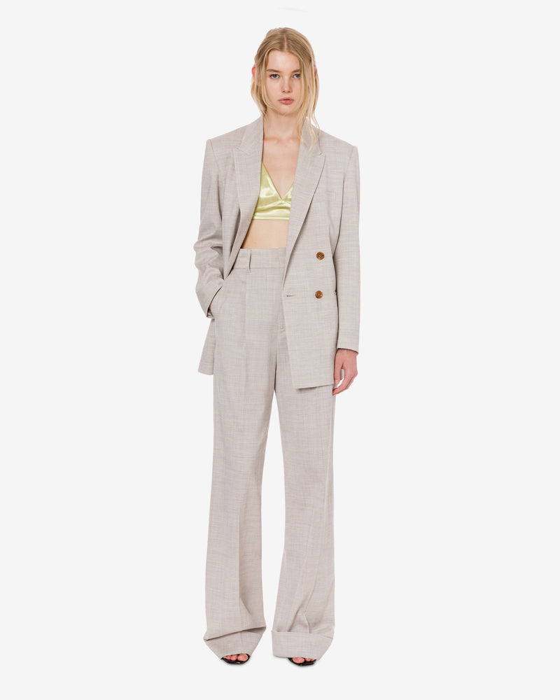 Pantalón ancho de mezcla de lana tailored