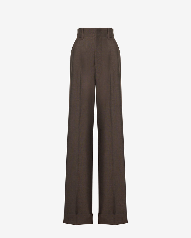 Pantalón ancho en mezcla de lana fresca
