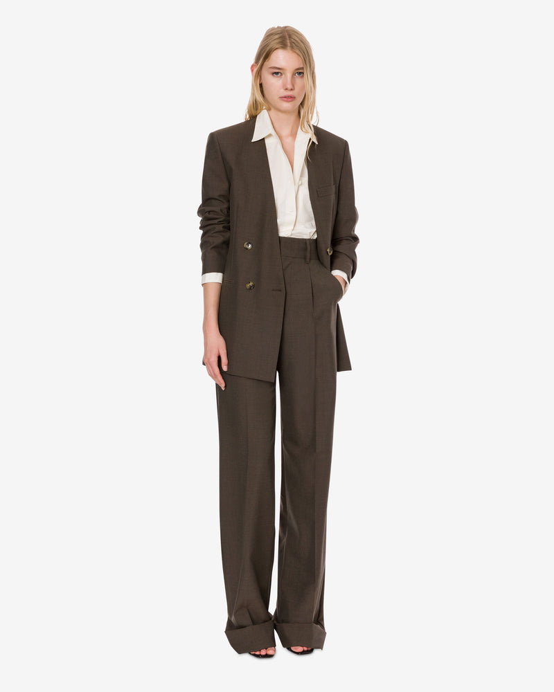 Pantalón ancho en mezcla de lana fresca

