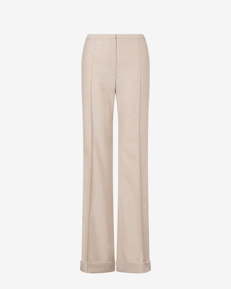 Pantalón de cintura baja en mezcla de lana fresca