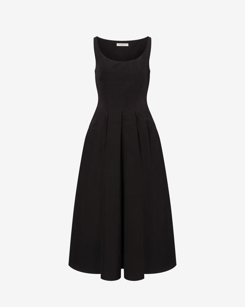 Dress longuette in technical cotton