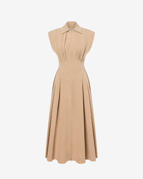 Dress longuette in technical cotton
