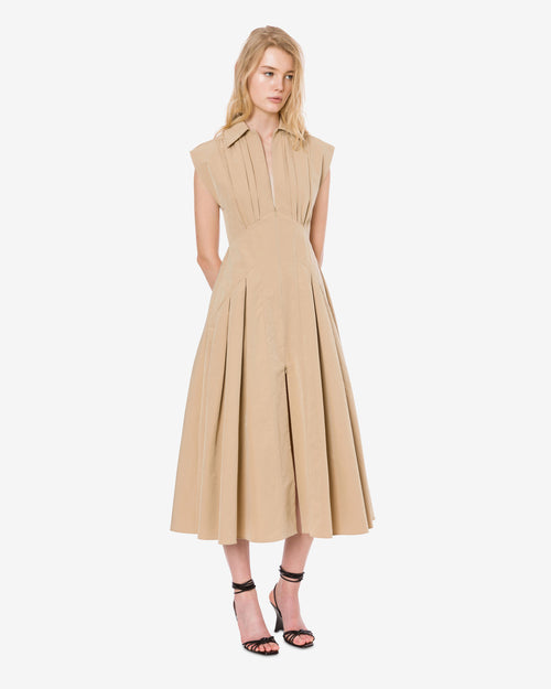 Dress longuette in technical cotton