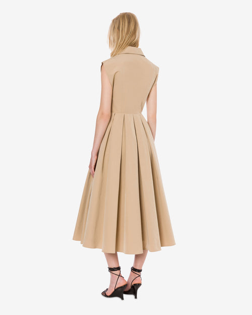 Dress longuette in technical cotton