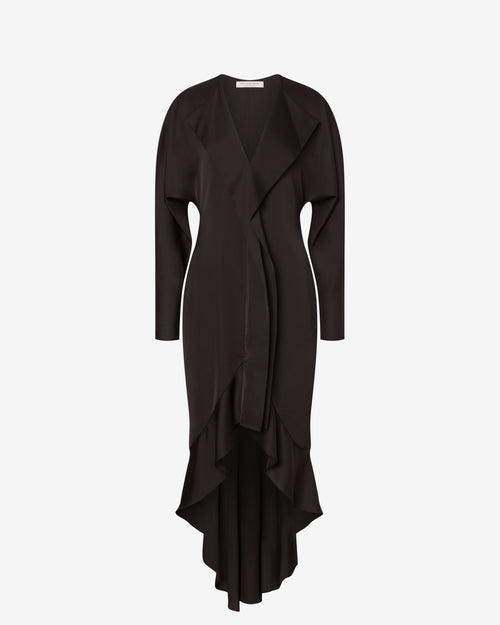 Asymmetric dress with ruffles