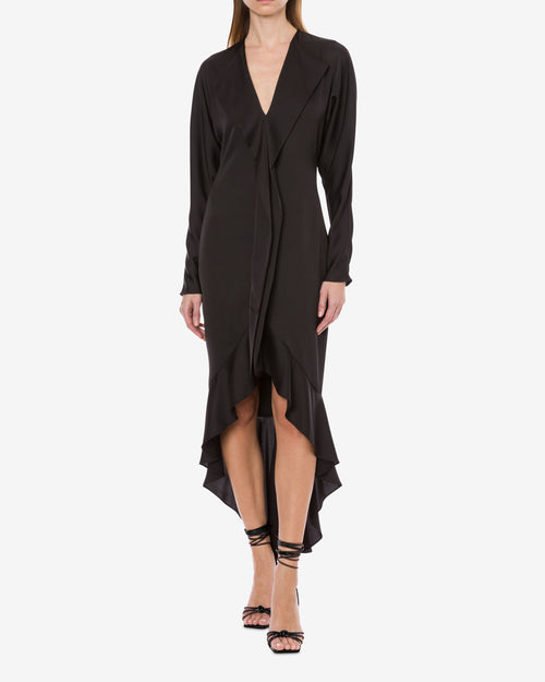 Asymmetric dress with ruffles