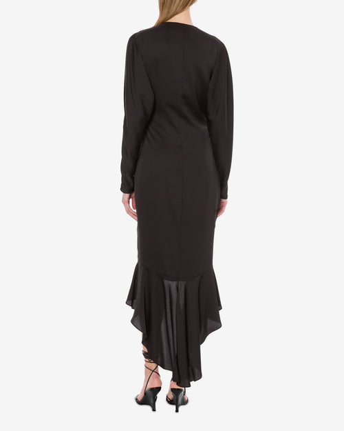 Asymmetric dress with ruffles