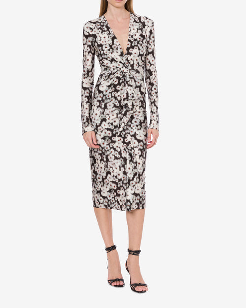 Dress in lycra with flower print