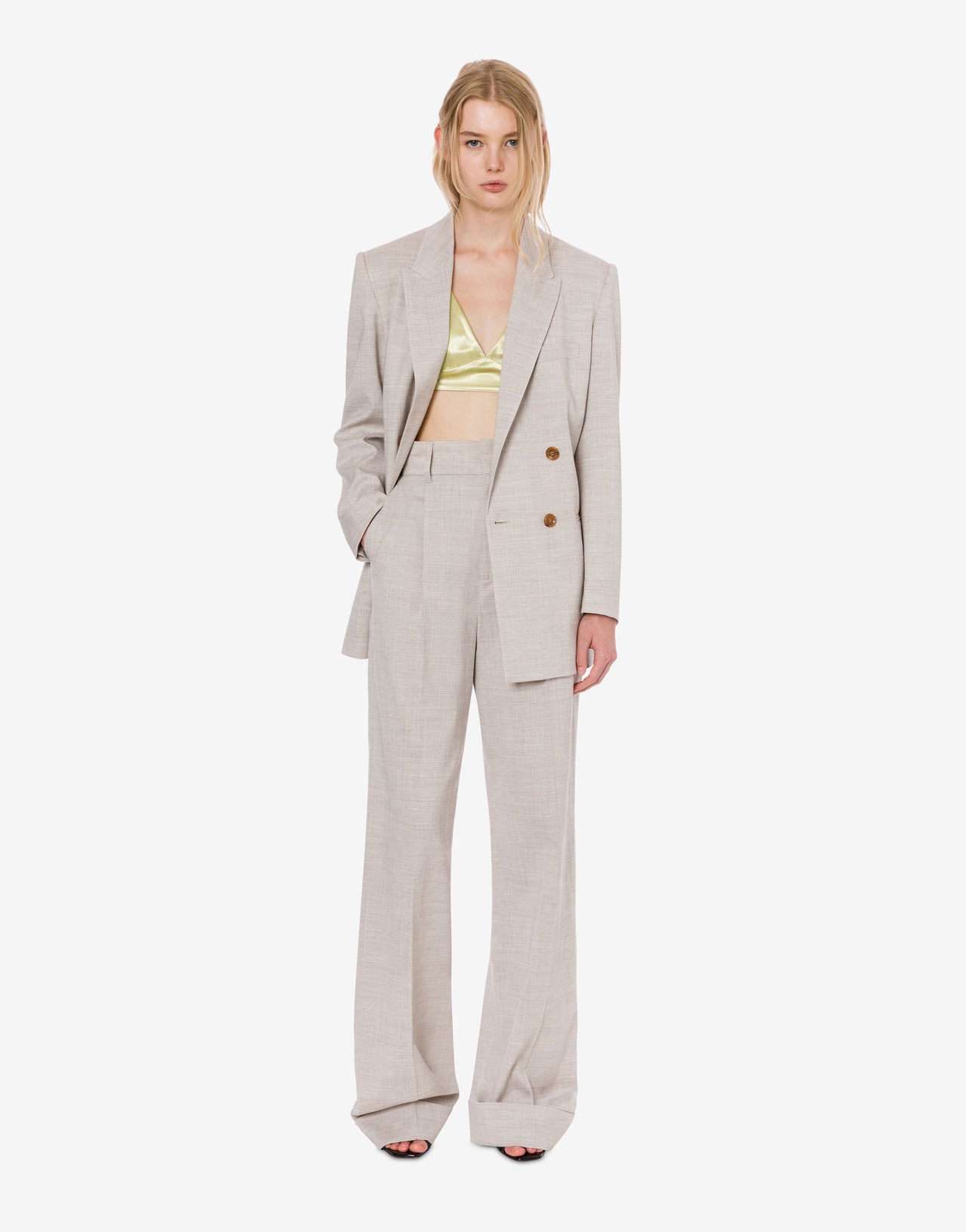 Wool-blend double-breasted jacket tailored