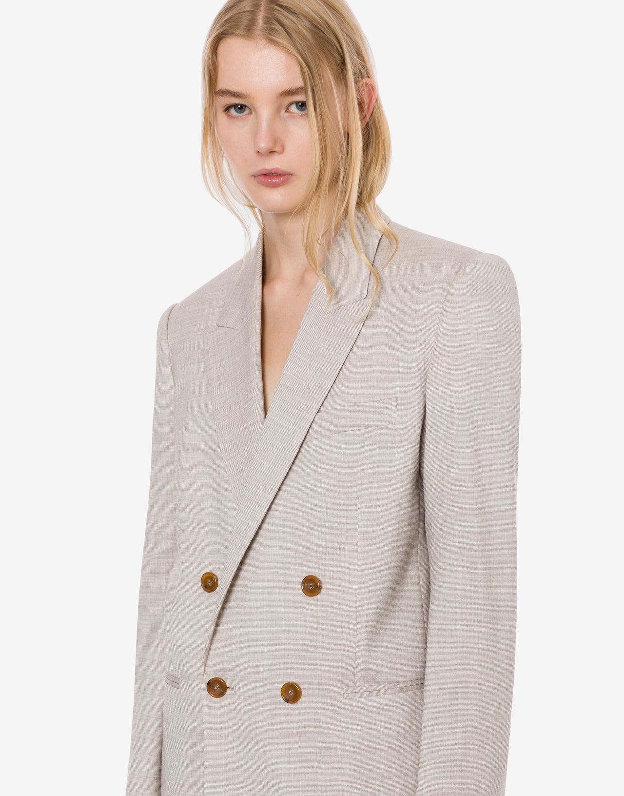 Wool-blend double-breasted jacket tailored