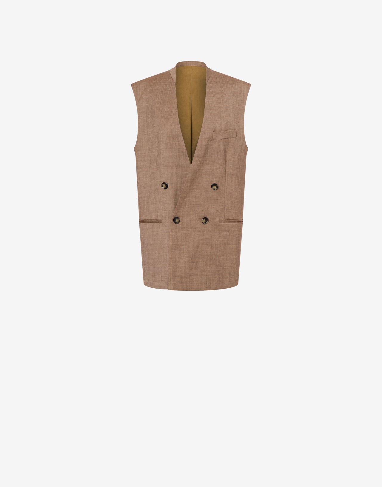 Wool-blend long waistcoat