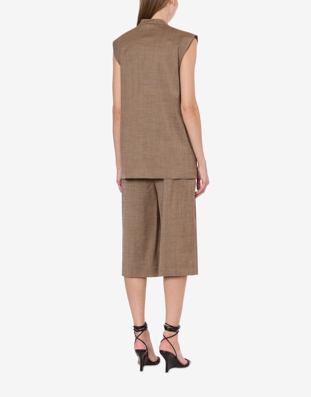Wool-blend long waistcoat