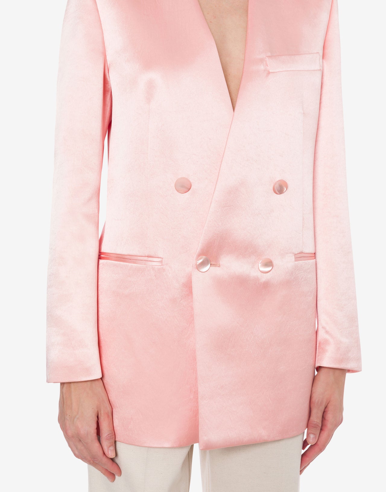 Double-breasted jacket in duchesse