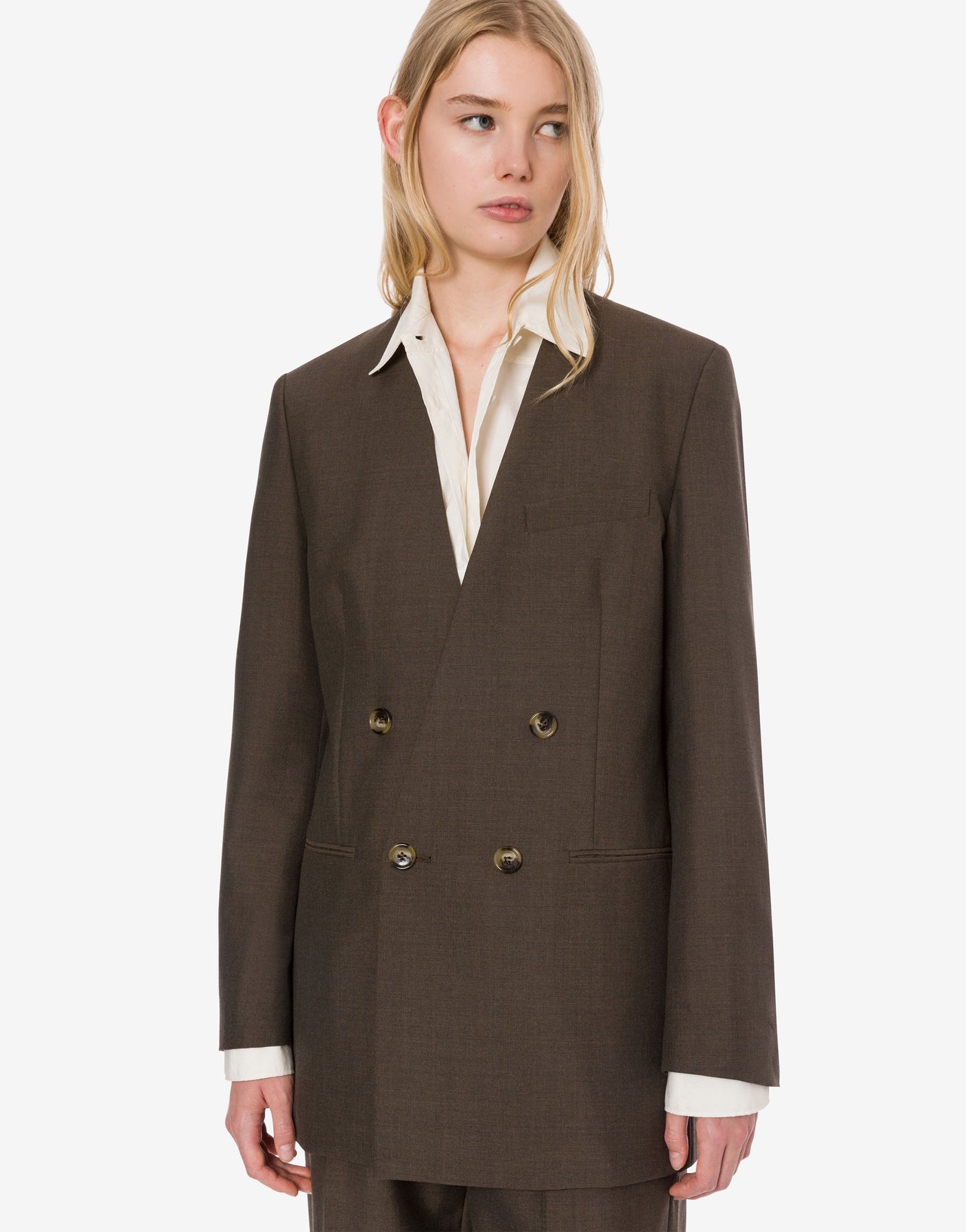 Double-breasted jacket in cool wool blend