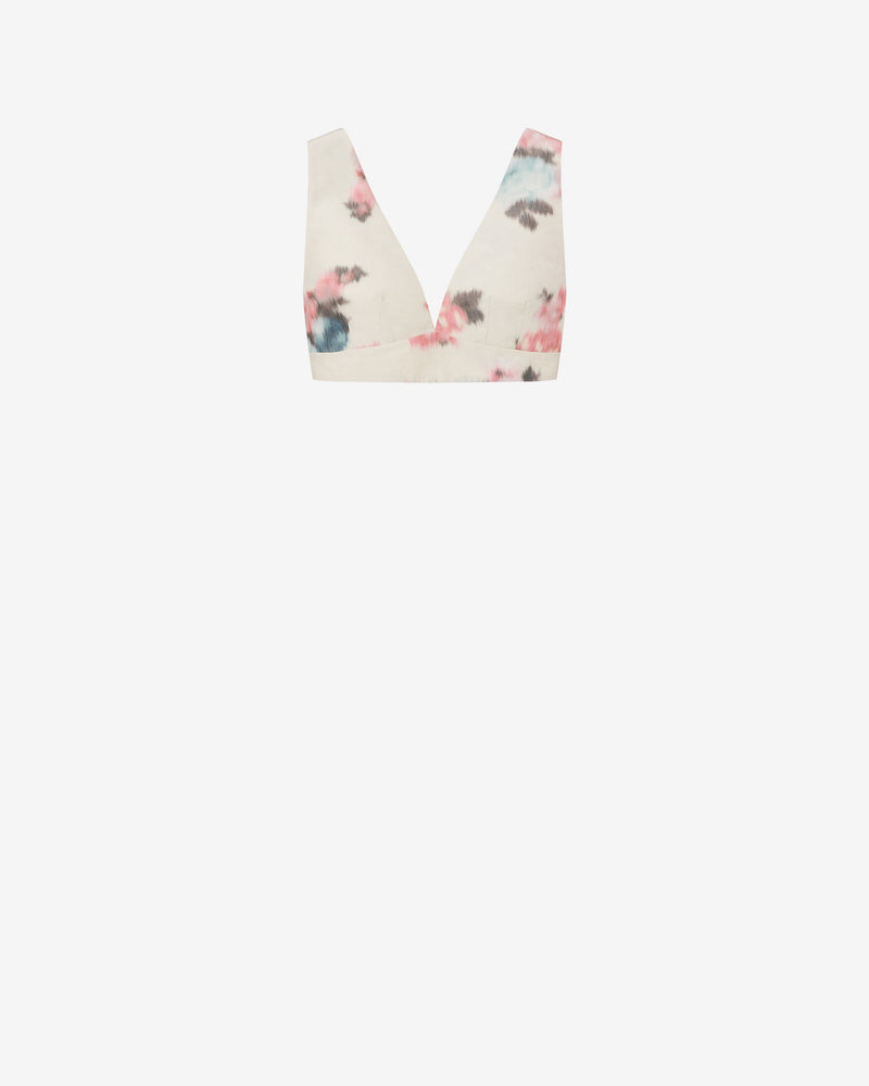 Taffetà chiné floral micro top
