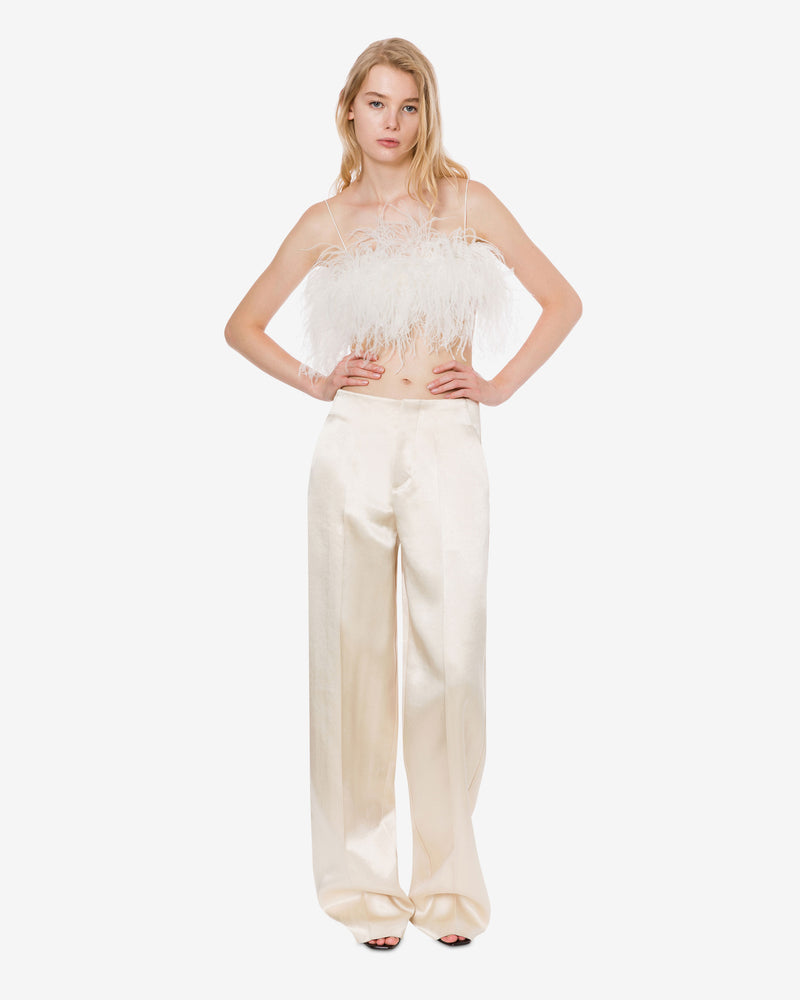 Micro top with detachable feathers