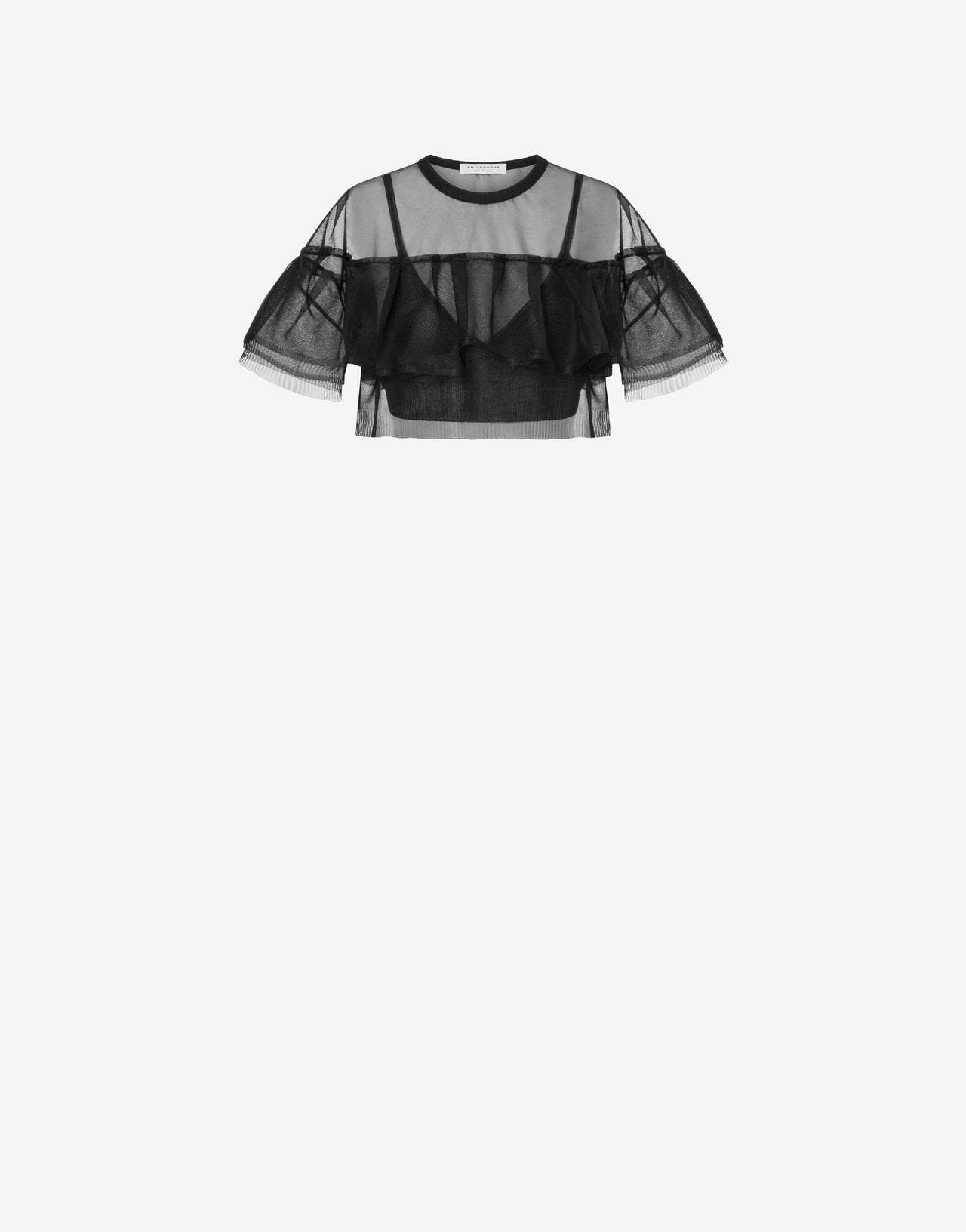 Nylon crop top crêpe