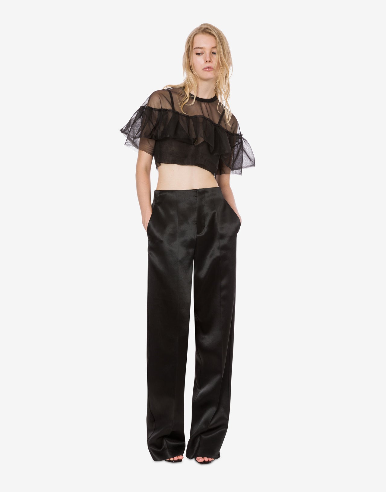 Nylon crop top crêpe