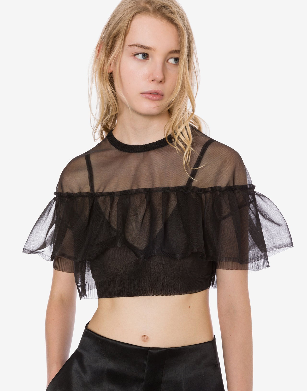 Nylon crop top crêpe