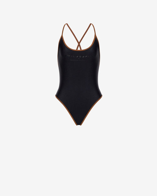 One-piece swimming costume in lycra
