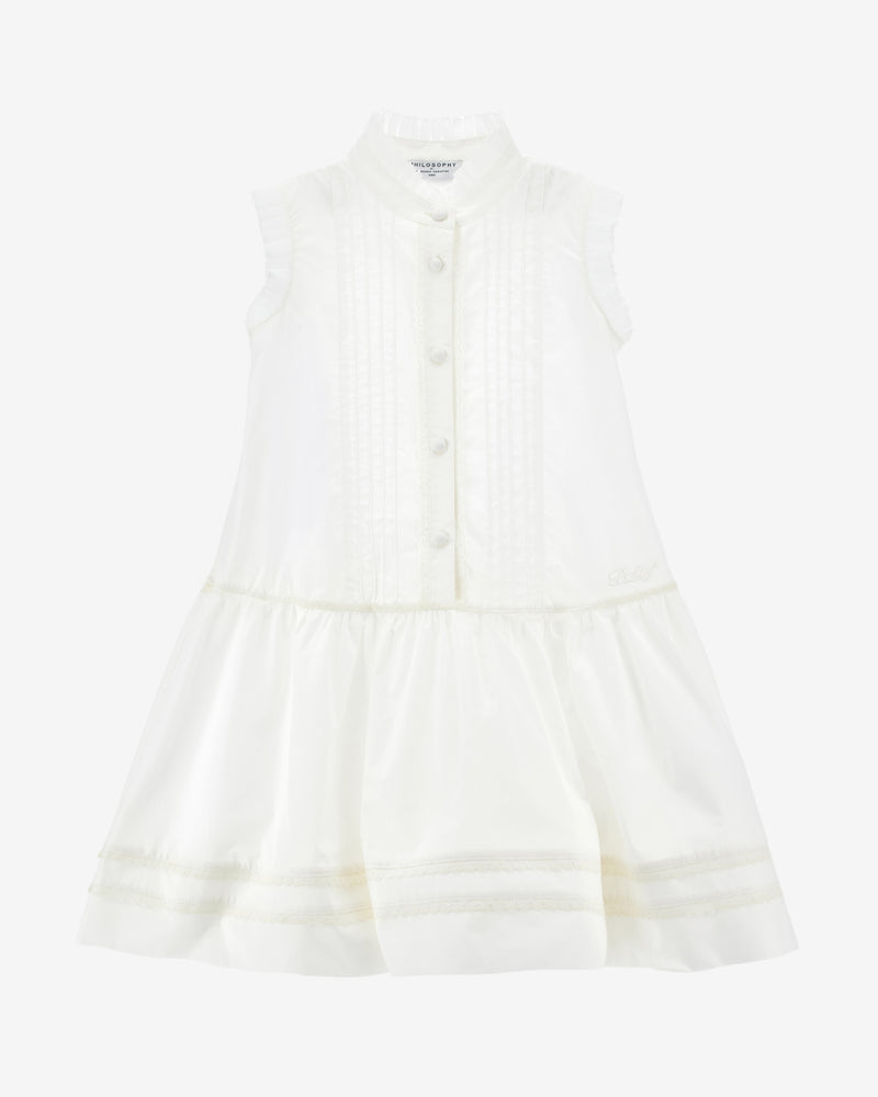 Kids cotton dress with shirt collar