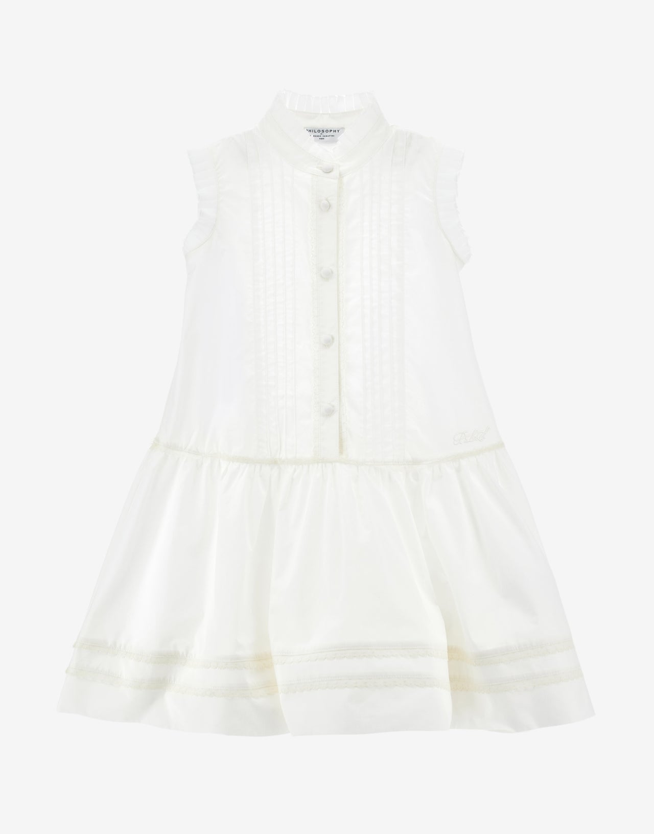 Kids cotton dress with shirt collar