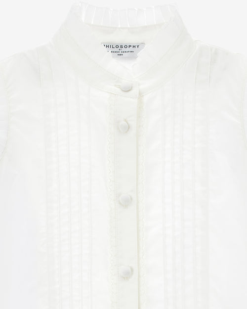 Kids cotton dress with shirt collar