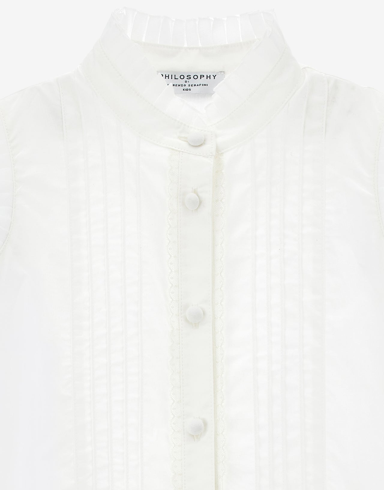 Kids cotton dress with shirt collar