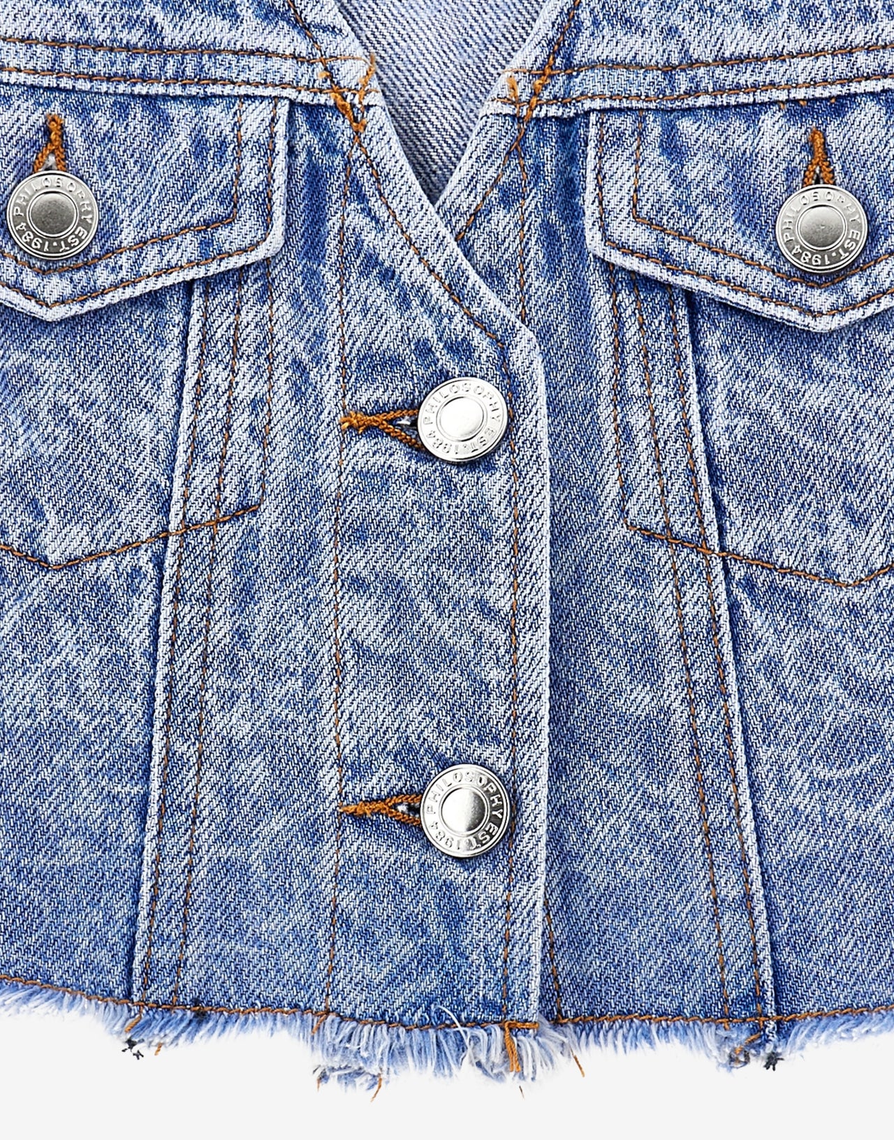 Kids denim crop waistcoat