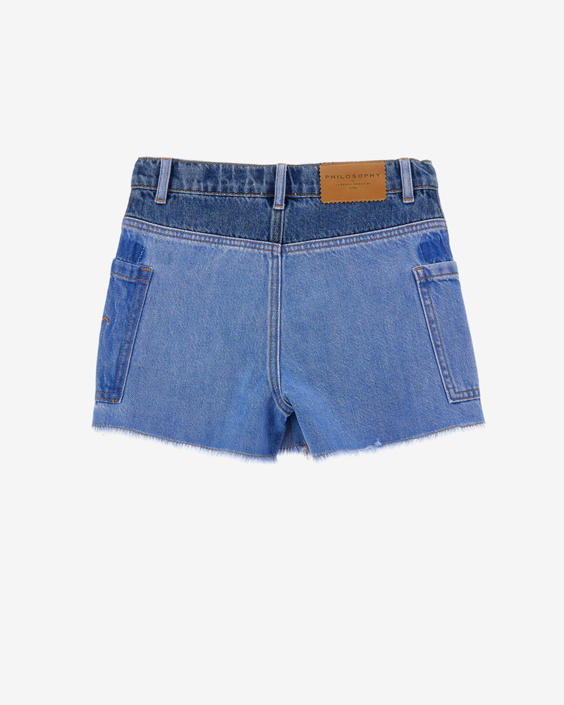 Kids denim wrap shorts