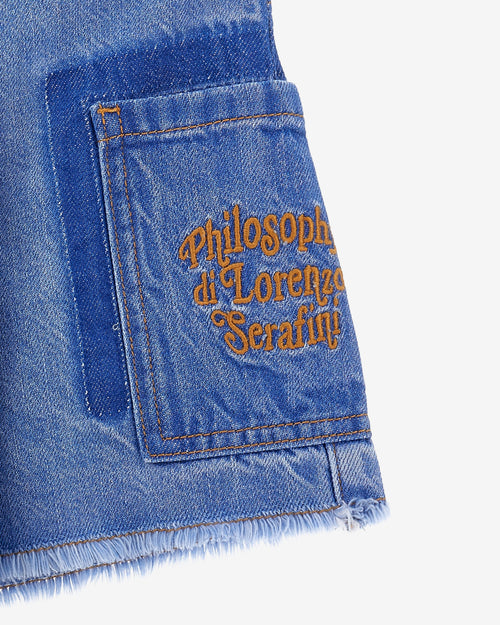 Kids denim wrap shorts