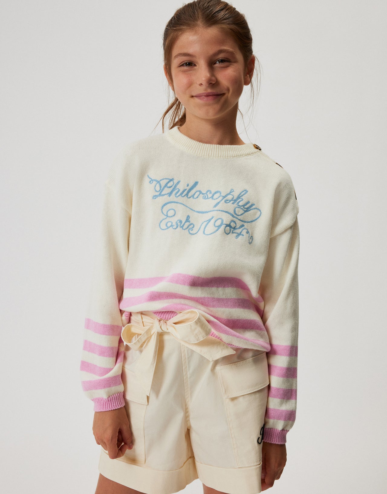 Kids sailor-striped cotton jumper