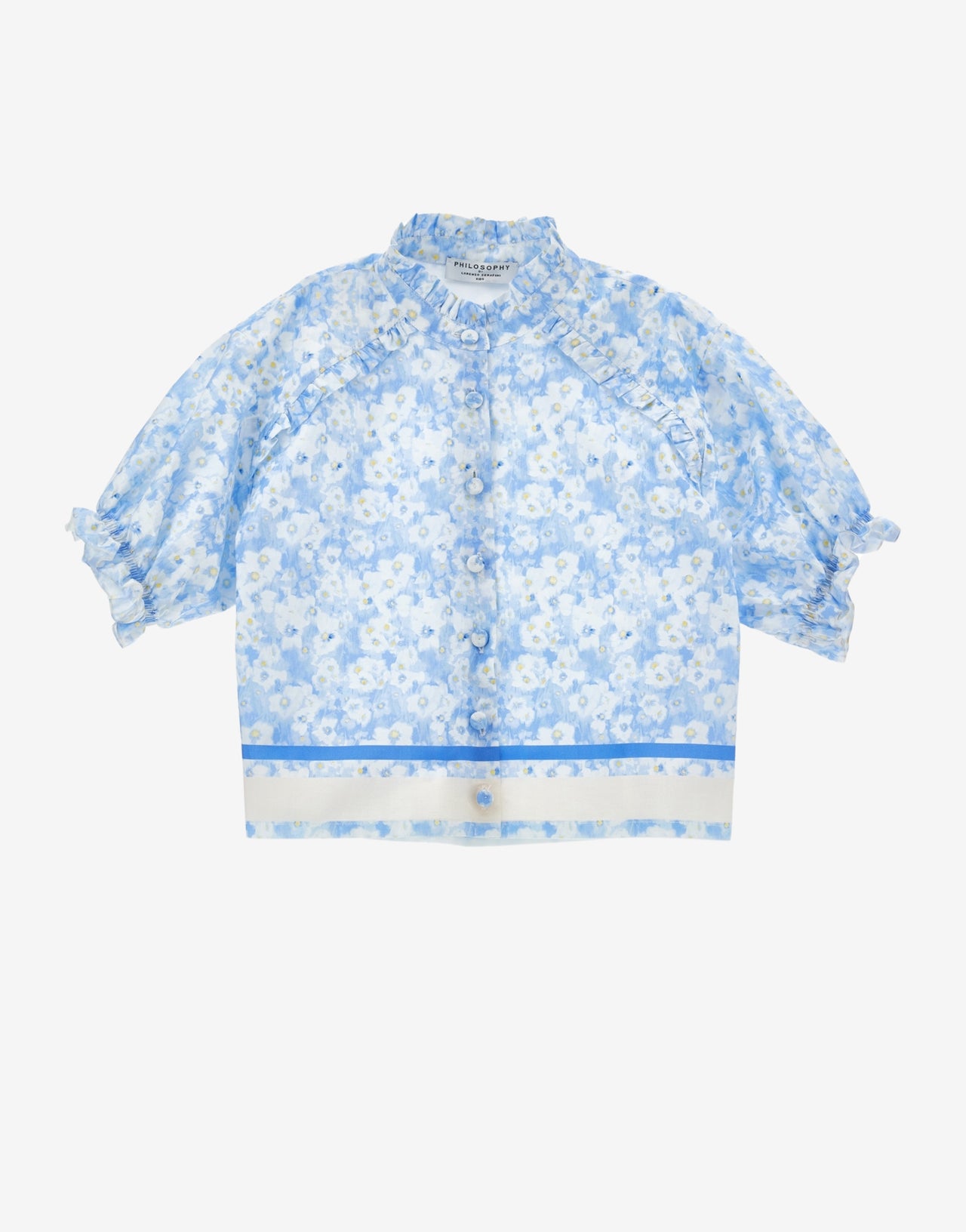 Kids cotton shirt with flower print