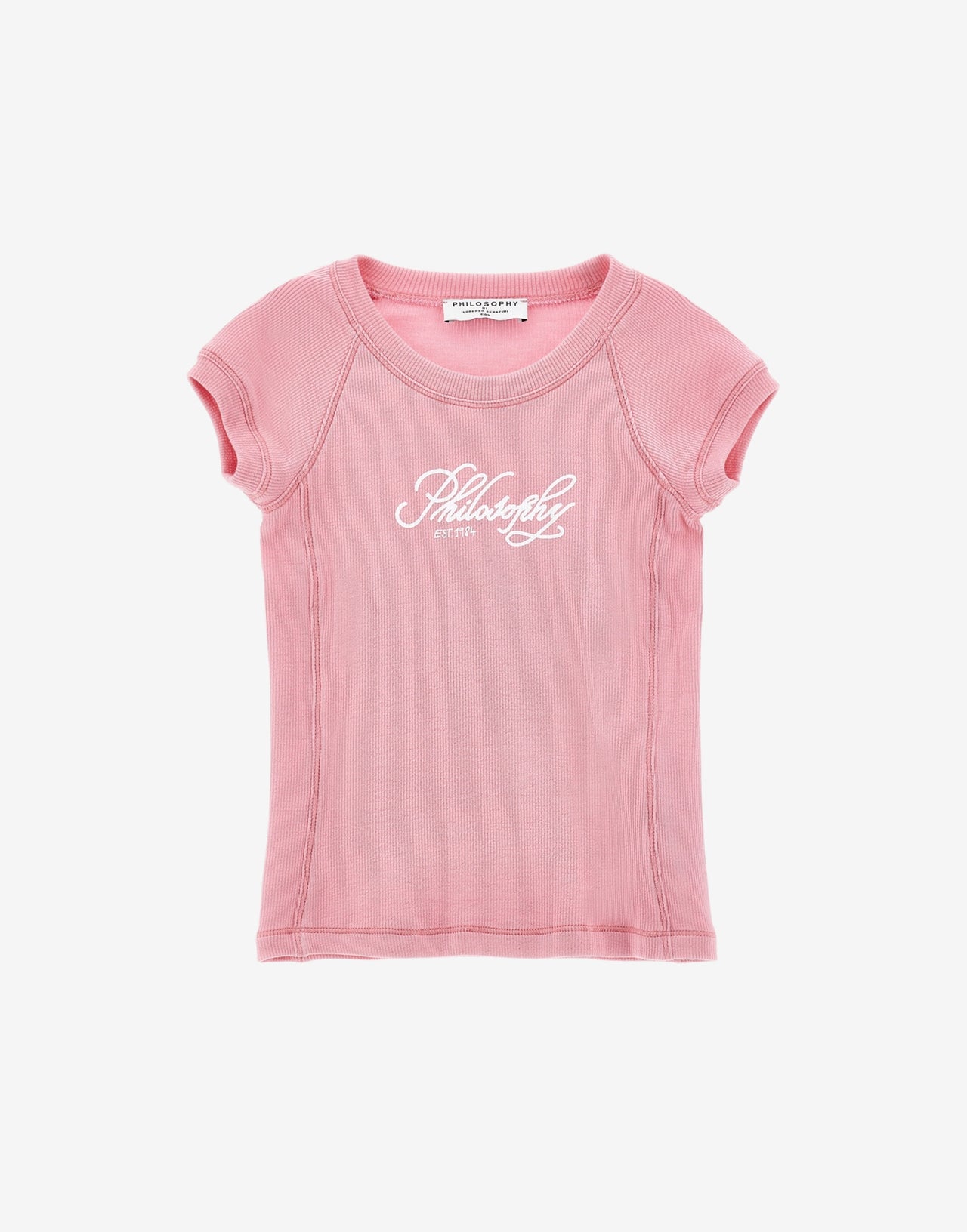 Camiseta infantil con logotipo en cursiva