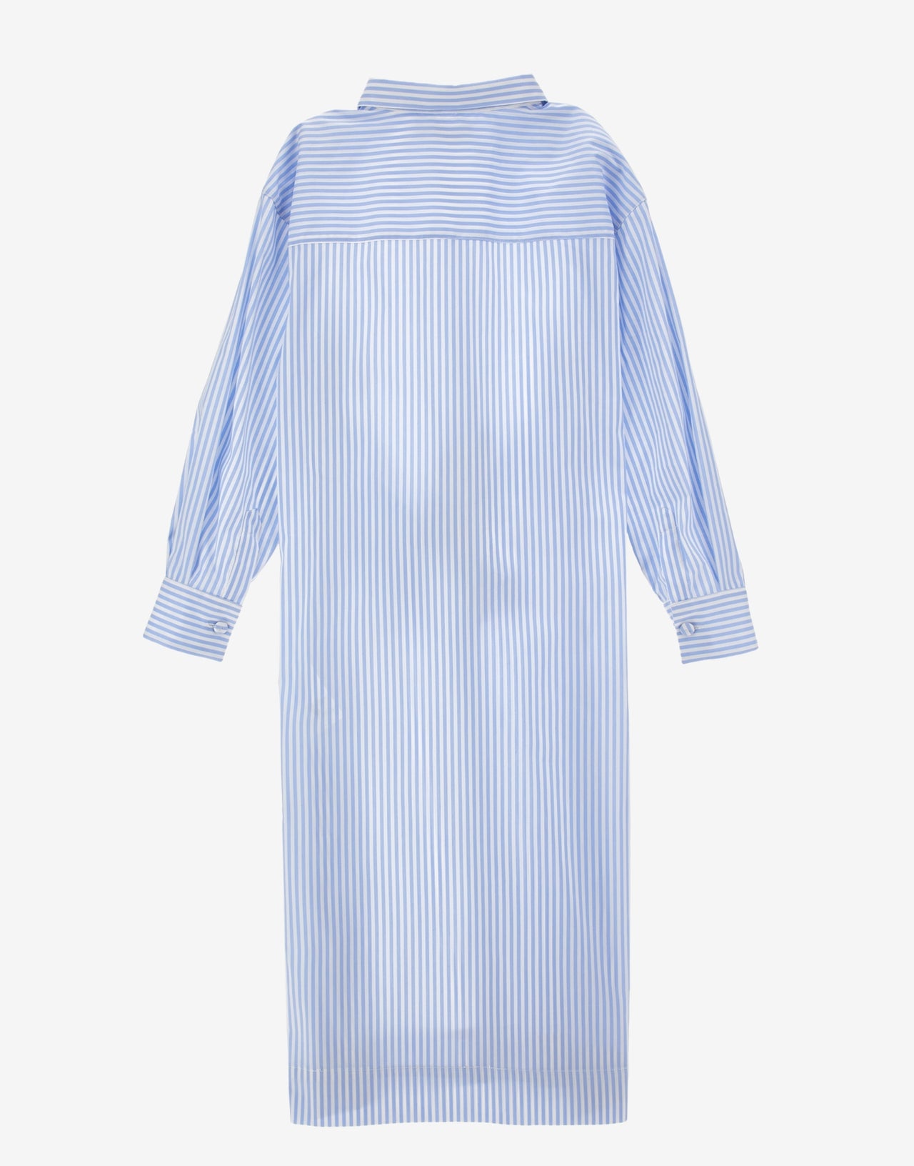 Vestido infantil de algodón a rayas con diseño camisero