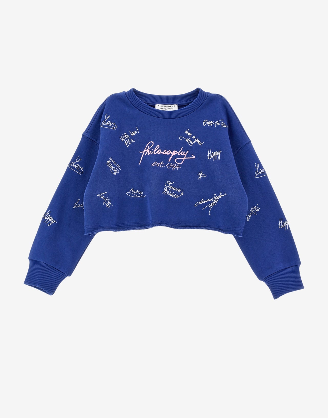 Sweatshirt pour enfants avec lettrage sur toute la surface