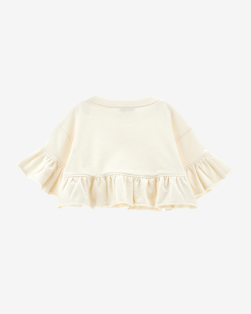 Kinder Sweatshirt aus Baumwolle mit Rüschen